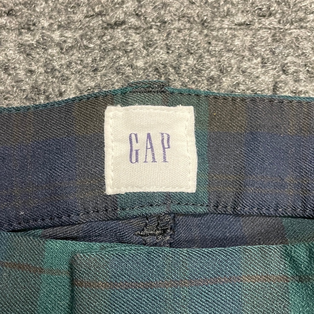 Gap Signature Holiday Skinny Ankle Dress Pant Sz 14 Navy/Green Plaid EUC - Picture 4 of 7